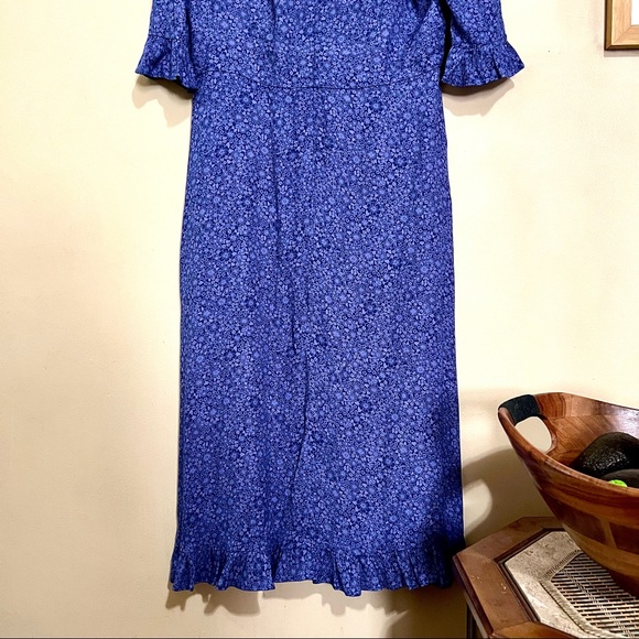 NWT Reformation Suri Violet Floral ¾ Sleeve A-Line Midi Length Dress MSPR $248 - Picture 13 of 14